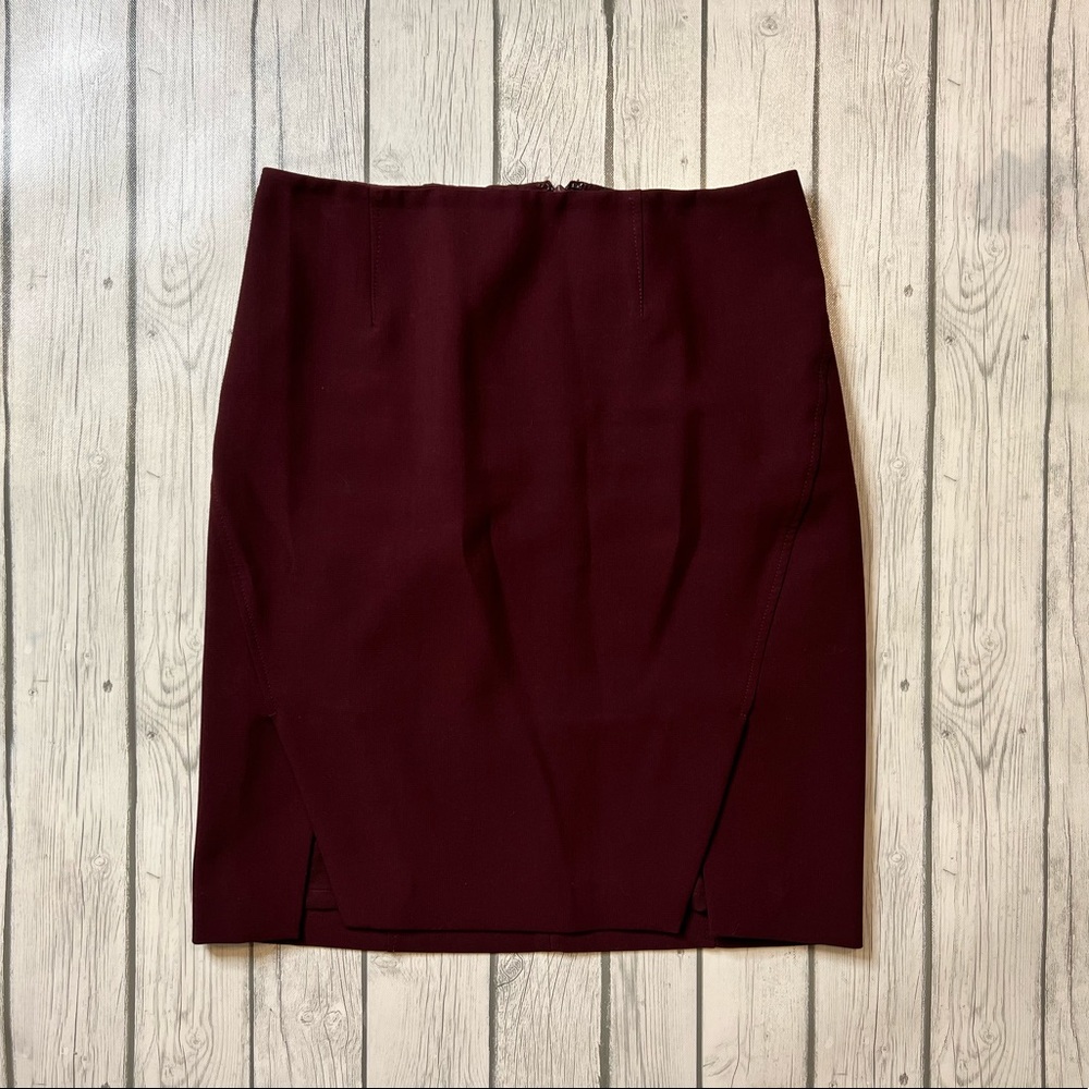WHBM burgundy wine plum colored pencil skirt size 10 medium